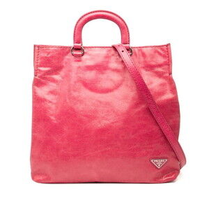 PRADA Pink Leather Shoulder Bag
